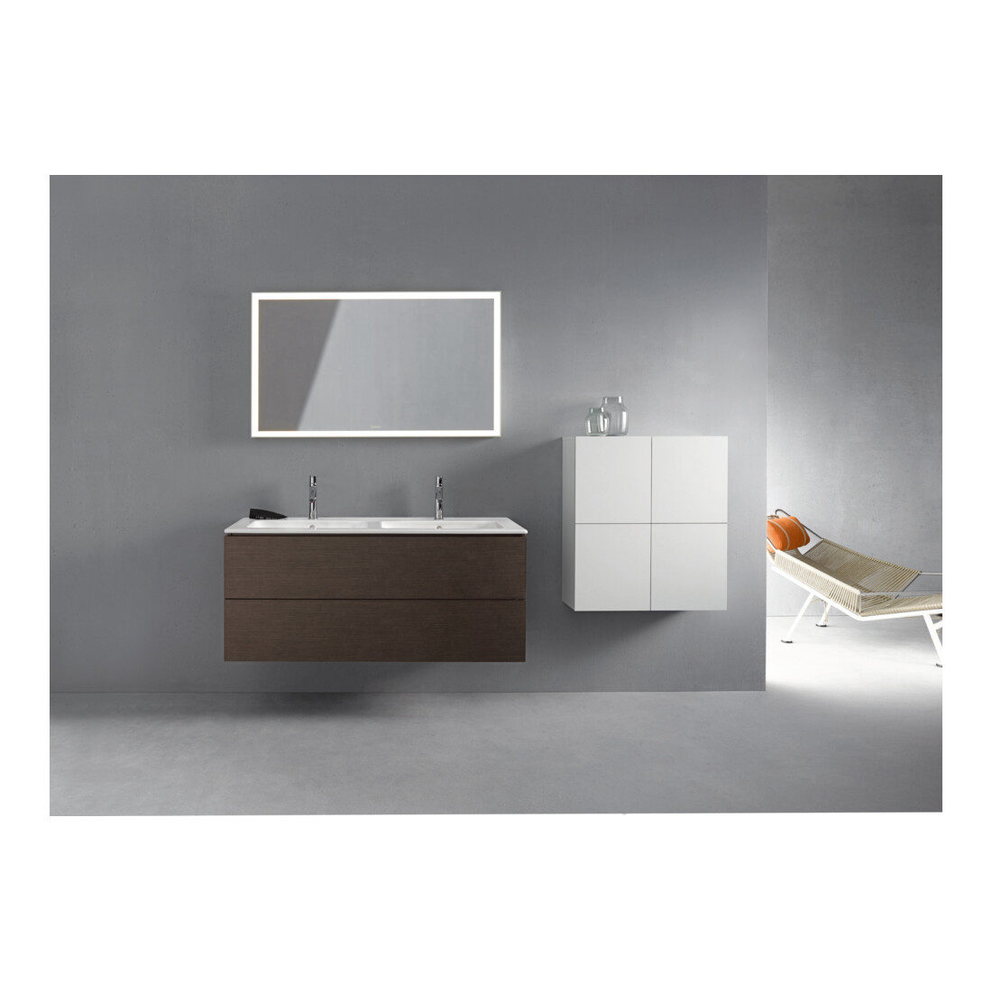 Duravit Meuble sous-lavabo L-Cube 129x48,1x55 cm, 2 tiroirs, wd, chêne foncé structuré