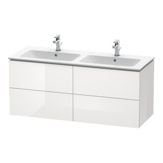 Duravit Meuble sous-lavabo L-Cube 129x48,1x55 cm, 4 tiroirs, suspendu, blanc brillant