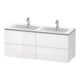 Duravit Meuble sous-lavabo L-Cube 129x48,1x55 cm, 4 tiroirs, suspendu, blanc brillant-1