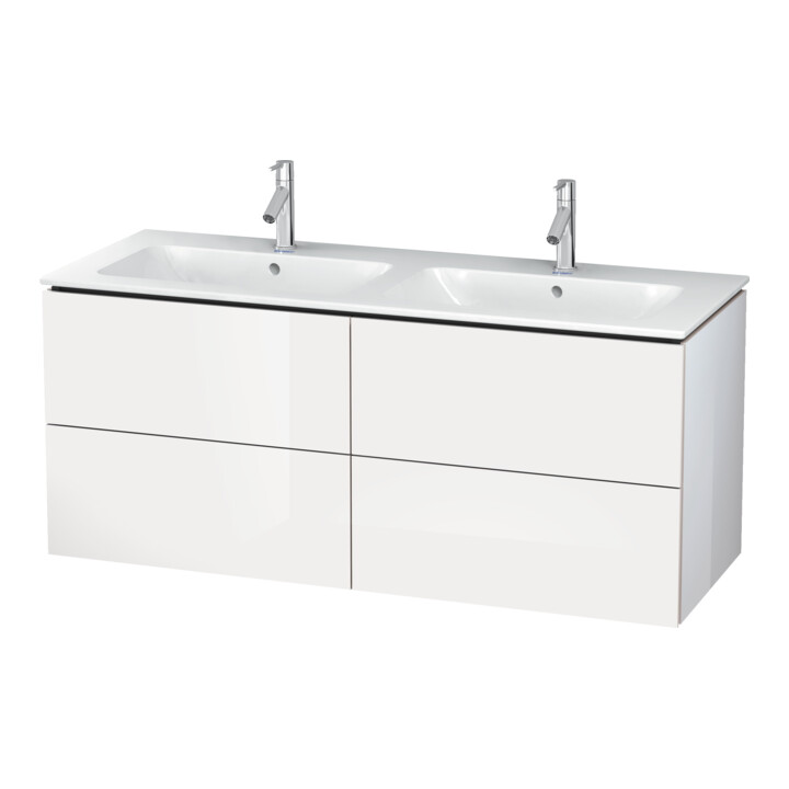 Duravit Meuble sous lavabo L-Cube 129x48,1x55 cm, 4 tiroirs, suspendu, blanc mat
