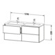 Duravit Meuble sous lavabo L-Cube 129x48,1x55 cm, 4 tiroirs, suspendu, blanc mat