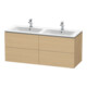 Duravit Meuble sous lavabo L-Cube 129x48,1x55 cm, 4 tiroirs, suspendu, blanc œuf-1