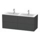 Duravit Meuble sous-lavabo L-Cube 129x48,1x55 cm, 4 tiroirs, suspendu, graph ma-1