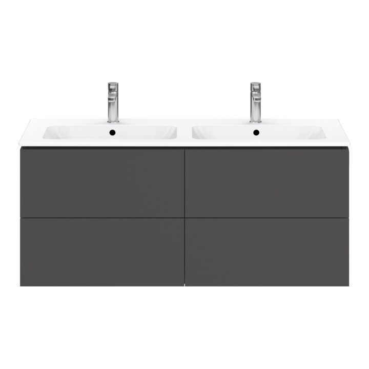 Duravit Meuble sous-lavabo L-Cube 129x48,1x55 cm, 4 tiroirs, suspendu, graph ma