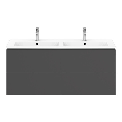 Duravit Meuble sous-lavabo L-Cube 129x48,1x55 cm, 4 tiroirs, suspendu, graph ma