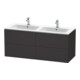 Duravit Meuble sous-lavabo L-Cube 129x48,1x55 cm, 4 tiroirs, suspendu, graphite mat-1
