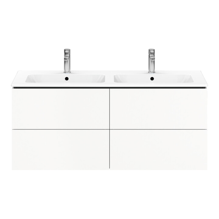 Duravit Meuble sous lavabo L-Cube 129x48,1x55cm, 2 tiroirs, suspendu, blanc mat