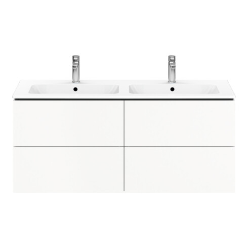 Duravit Meuble sous lavabo L-Cube 129x48,1x55cm, 2 tiroirs, suspendu, blanc mat