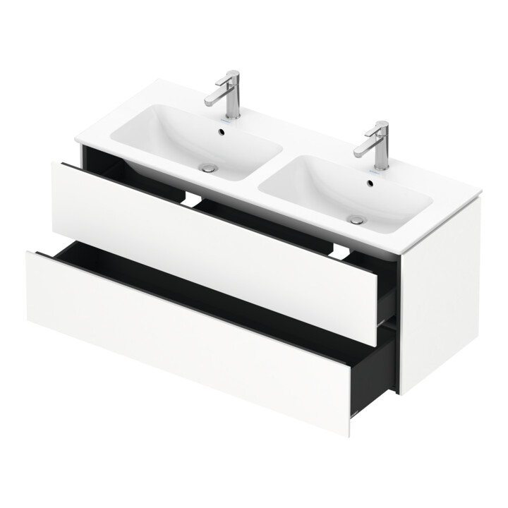 Duravit Meuble sous lavabo L-Cube 129x48,1x55cm, 2 tiroirs, suspendu, blanc mat