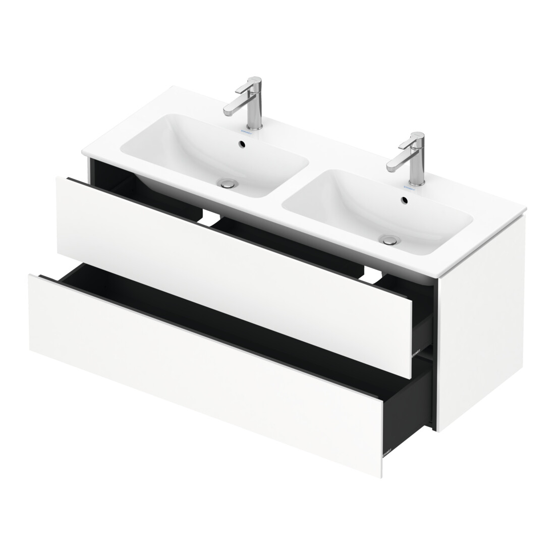 Duravit Meuble sous lavabo L-Cube 129x48,1x55cm, 2 tiroirs, suspendu, blanc mat