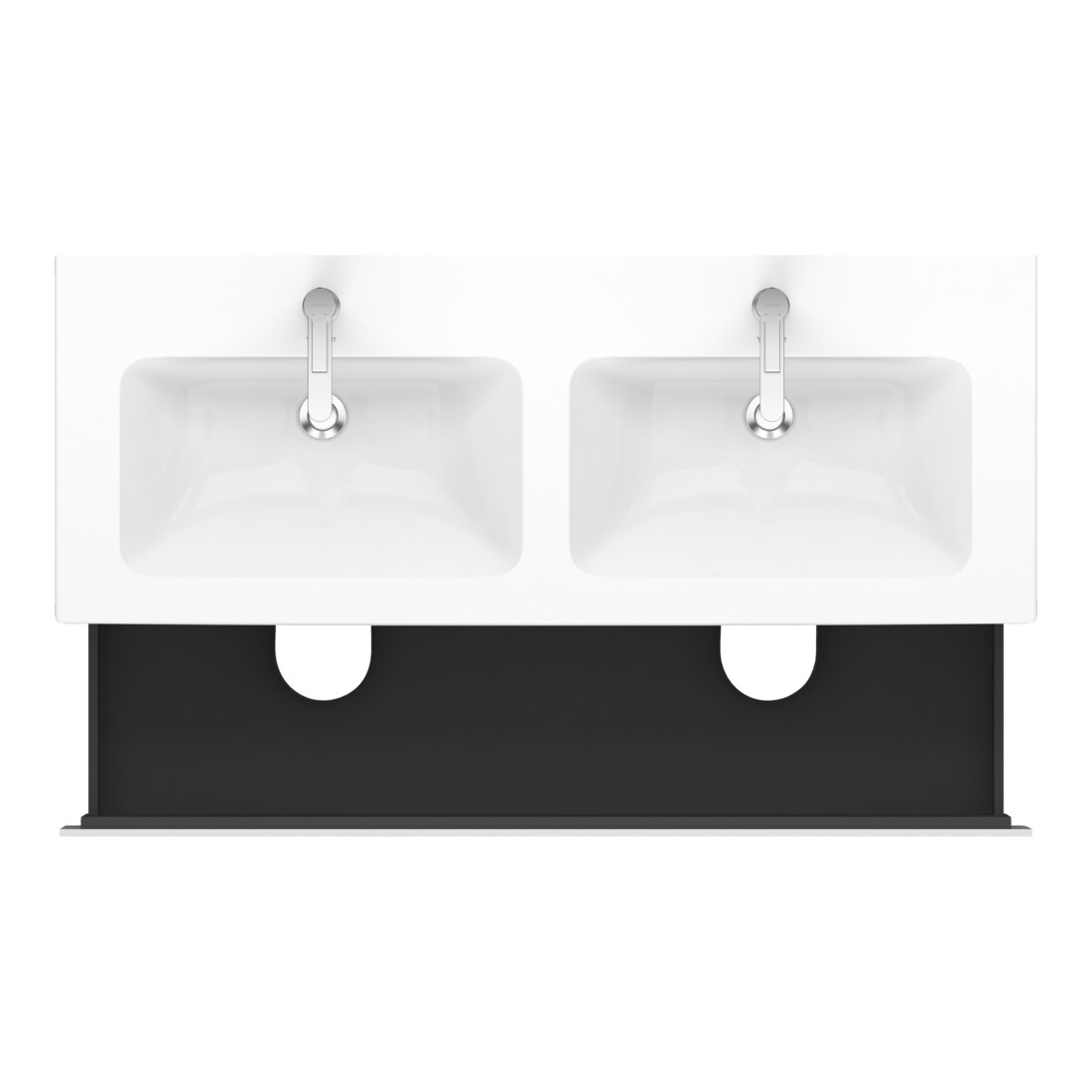 Duravit Meuble sous lavabo L-Cube 129x48,1x55cm, 2 tiroirs, suspendu, blanc mat