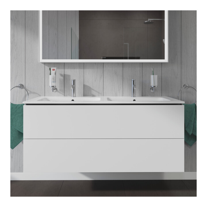 Duravit Meuble sous lavabo L-Cube 129x48,1x55cm, 2 tiroirs, suspendu, blanc mat