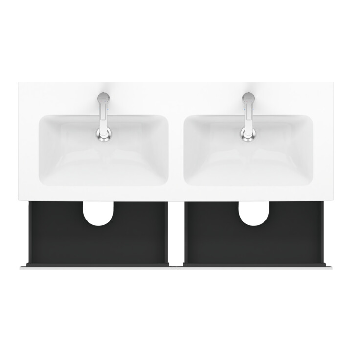 Duravit Meuble sous-lavabo L-Cube 129x48,1x55cm, 4 tiroirs, suspendu, blanc mat