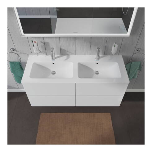 Duravit Meuble sous-lavabo L-Cube 129x48,1x55cm, 4 tiroirs, suspendu, blanc mat
