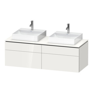 Duravit Meuble sous-lavabo L-Cube 142x55x48,2 cm, 2 tiroirs, blanc brillant, système d'ouverture k