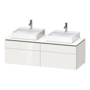 Duravit Meuble sous-lavabo L-Cube 142x55x48,2 cm, 2 tiroirs, blanc brillant, système d'ouverture k