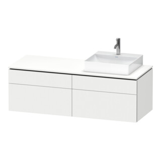 Duravit Meuble sous lavabo L-Cube 142x55x48,2 cm, 2 tiroirs, bois, à droite, blanc mat