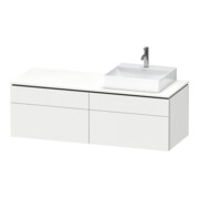 Duravit Meuble sous lavabo L-Cube 142x55x48,2 cm, 2 tiroirs, bois, à droite, blanc mat