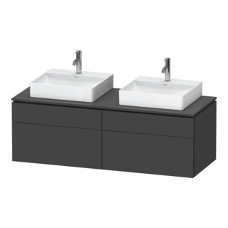 Duravit Meuble sous-lavabo L-Cube 142x55x48,2 cm, 2 tiroirs, gris mat, k EinrSy