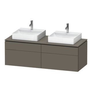 Duravit Meuble sous-lavabo L-Cube 142x55x48,2 cm, 2 tiroirs, gris mat, système d'ouverture soft-close