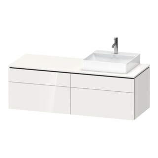 Duravit Meuble sous lavabo L-Cube 142x55x48,2 cm, 2 tiroirs, wd, à droite, blanc brillant