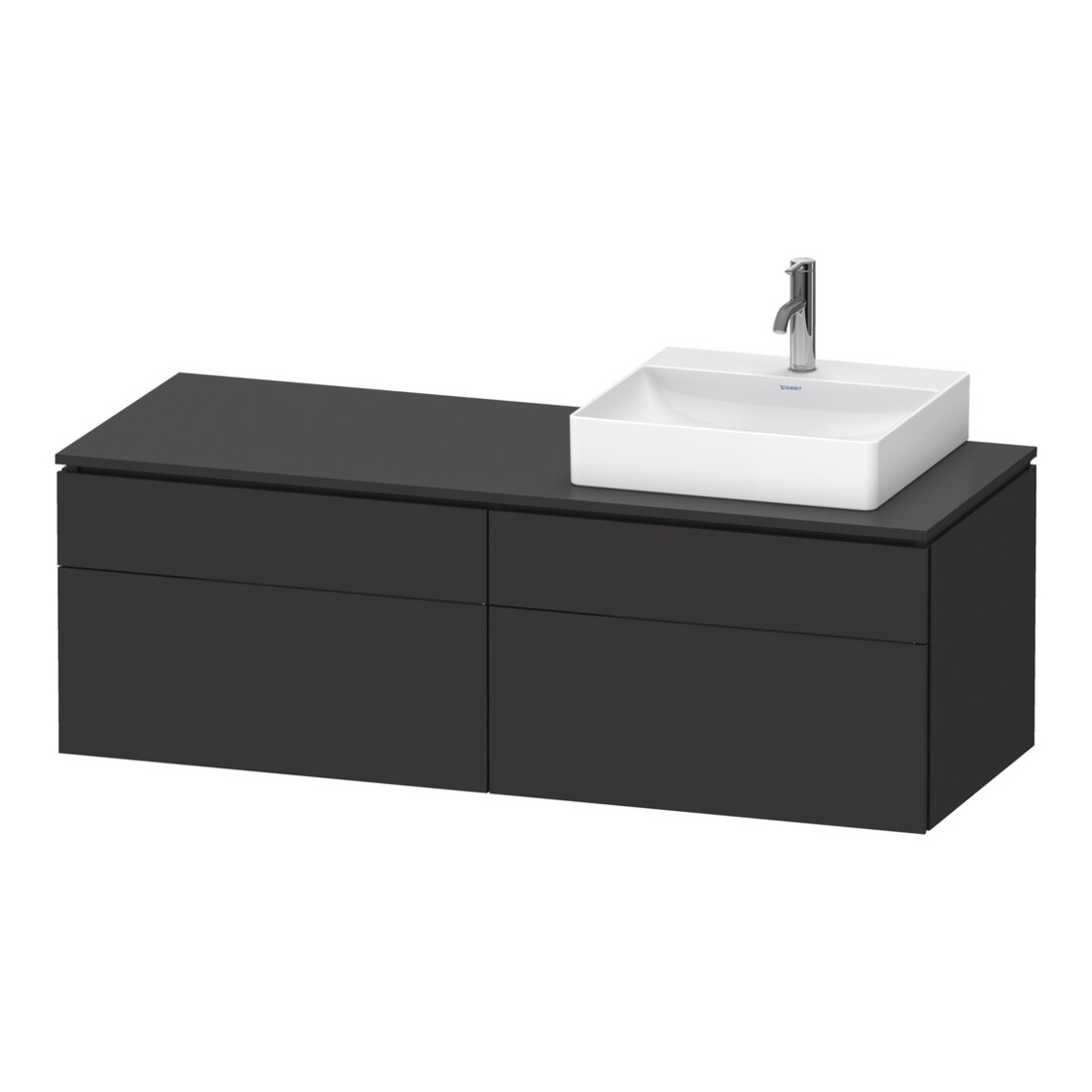 Duravit Meuble sous lavabo L-Cube 142x55x48,2 cm, 2 tiroirs, wd, à droite, gris mat