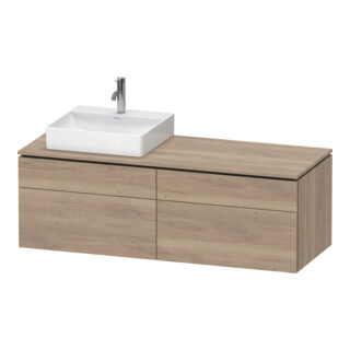 Duravit Meuble sous lavabo L-Cube 142x55x48,2 cm, 2 tiroirs, wd, à gauche, blanc marbré