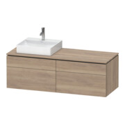 Duravit Meuble sous lavabo L-Cube 142x55x48,2 cm, 2 tiroirs, wd, à gauche, blanc marbré