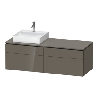 Duravit Meuble sous lavabo L-Cube 142x55x48,2 cm, 2 tiroirs, wd, à gauche, pour lavabo brillant