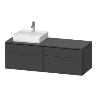 Duravit Meuble sous lavabo L-Cube 142x55x48,2 cm, 2 tiroirs, wd, An L, graph ma