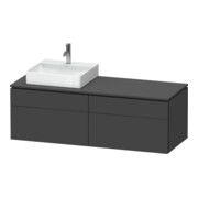 Duravit Meuble sous lavabo L-Cube 142x55x48,2 cm, 2 tiroirs, wd, An L, graph ma