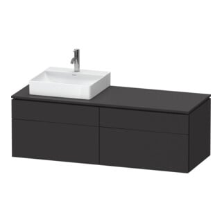 Duravit Meuble sous-lavabo L-Cube 142x55x48,2 cm, 2 tiroirs, wd, An L, gris mat