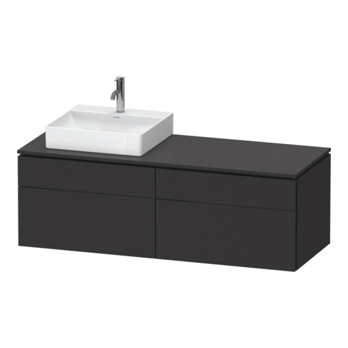 Duravit Meuble sous-lavabo L-Cube 142x55x48,2 cm, 2 tiroirs, wd, An L, gris mat