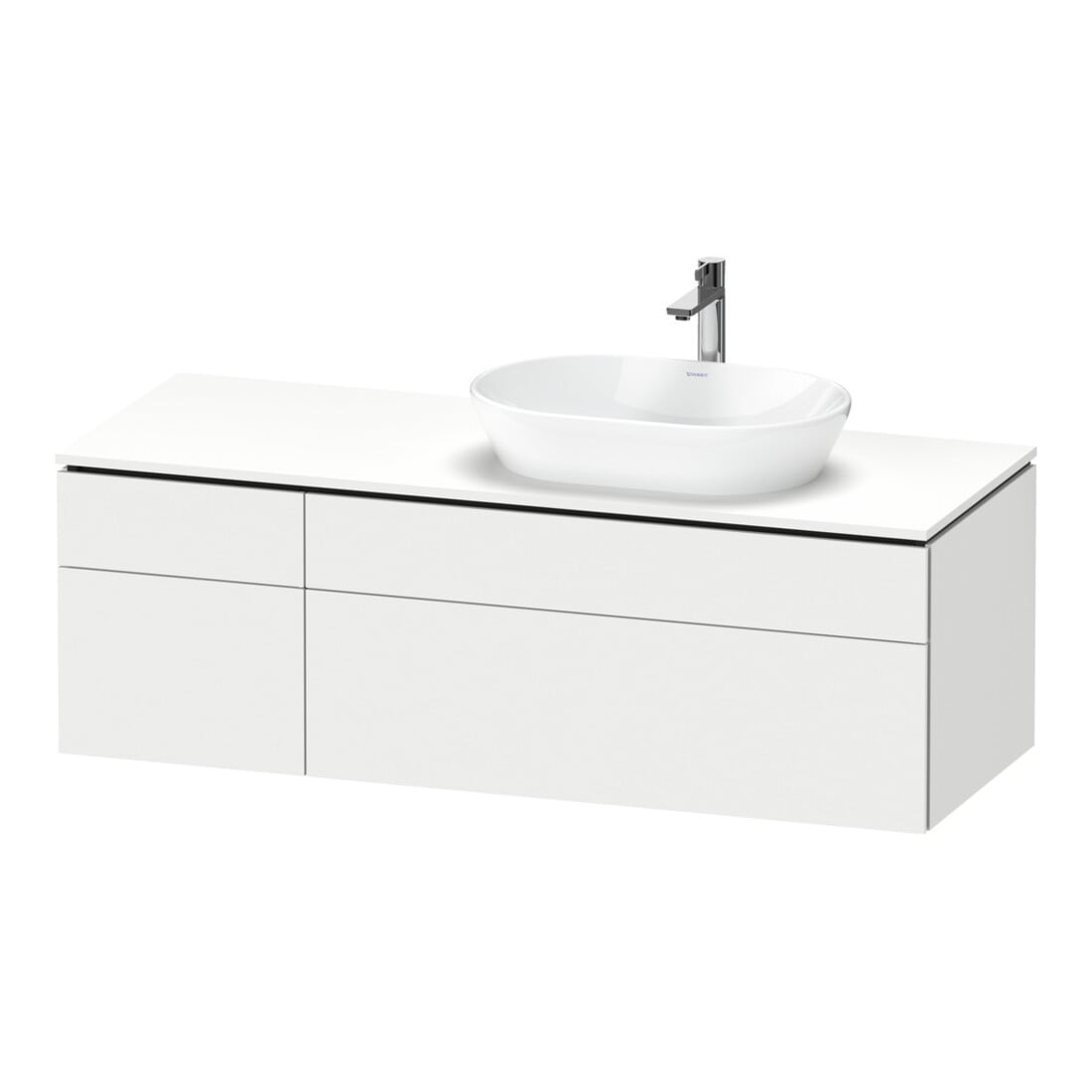Duravit Meuble sous lavabo L-Cube 142x55x48,2 cm, AS R, blanc mat, 1 tiroir
