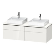 Duravit Meuble sous-lavabo L-Cube 142x55x48,2cm, 2 tiroirs, blanc brillant, système coulissant