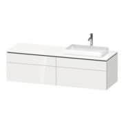 Duravit Meuble sous-lavabo L-Cube 162x55x48,2 cm, 2 tiroirs, blanc brillant