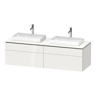 Duravit Meuble sous-lavabo L-Cube 162x55x48,2 cm, 2 tiroirs, blanc brillant, système d’ouverture en douceur