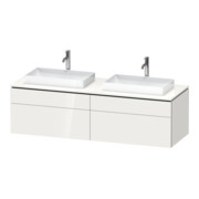 Duravit Meuble sous-lavabo L-Cube 162x55x48,2 cm, 2 tiroirs, blanc brillant, système d’ouverture en douceur