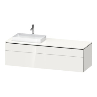 Duravit Meuble sous-lavabo L-Cube 162x55x48,2 cm, 2 tiroirs, wd, AS gauche, blanc brillant