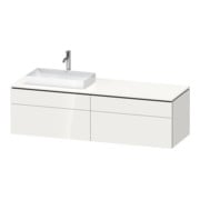 Duravit Meuble sous-lavabo L-Cube 162x55x48,2 cm, 2 tiroirs, wd, AS gauche, blanc brillant-1