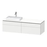Duravit Meuble sous lavabo L-Cube 162x55x48,2 cm, 2 tiroirs, wd, AS gauche, blanc mat