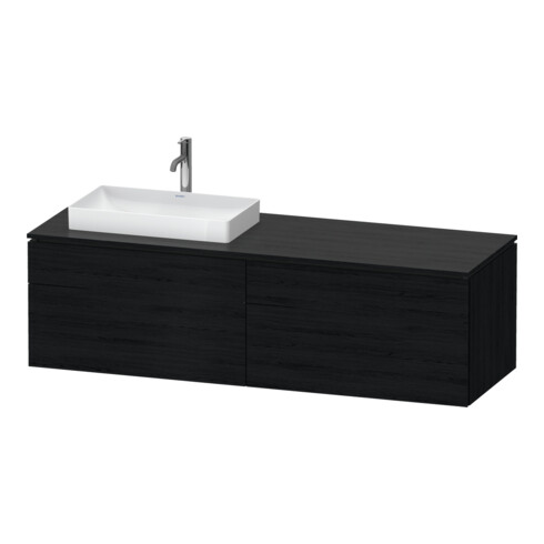 Duravit Meuble sous lavabo L-Cube 162x55x48,2 cm, 2 tiroirs, wd, AS gauche, blanc œuf