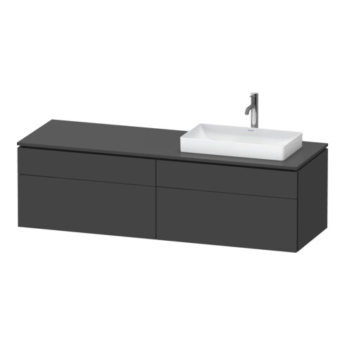 Duravit Meuble sous-lavabo L-Cube 162x55x48,2 cm, 2 tiroirs, wd, AS R, gris mat