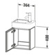 Duravit Meuble sous-lavabo L-Cube 36,4x24,1x40 cm, suspendu, porte gauche, noir brillant