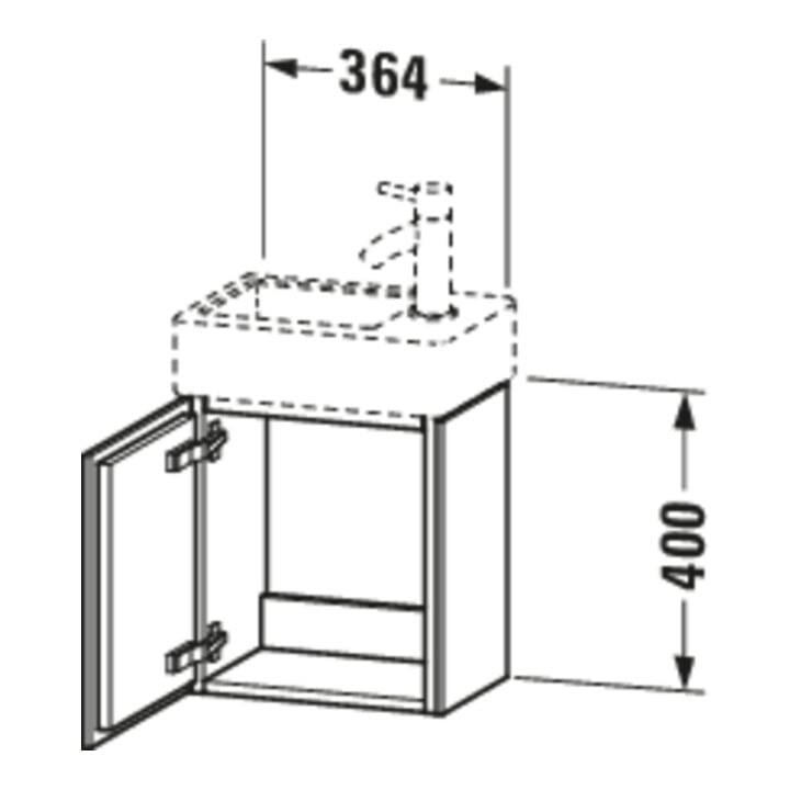 Duravit Meuble sous lavabo L-Cube 36,4x24,1x40 cm, wd, porte droite, graph mat