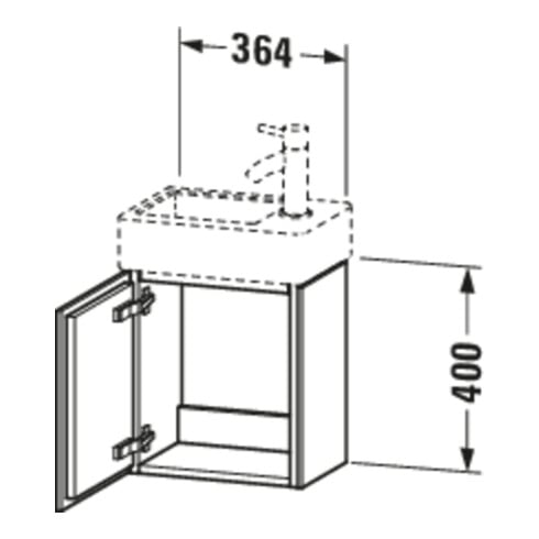 Duravit Meuble sous lavabo L-Cube 36,4x24,1x40 cm, wd, porte gauche, pour Gr s-mat