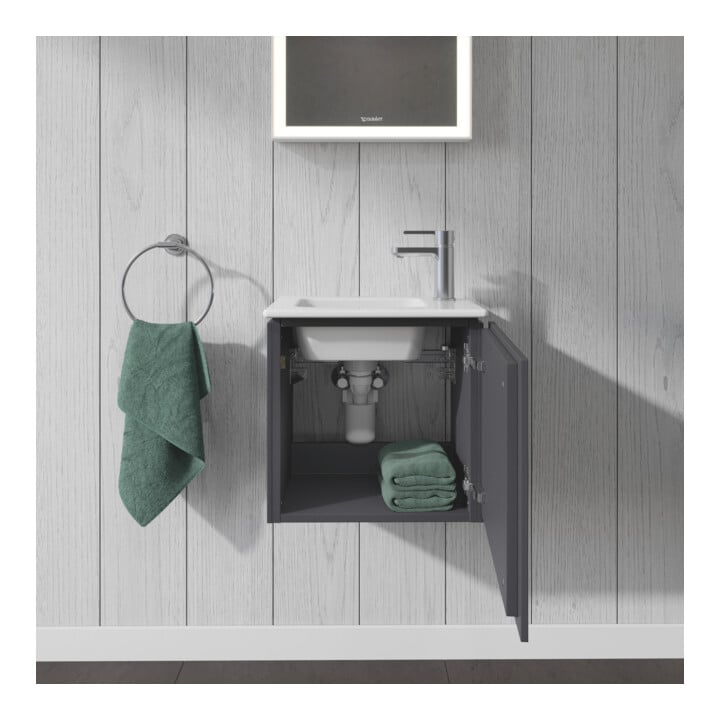 Duravit Meuble sous lavabo L-Cube 42x29,4x40 cm, suspendu, porte droite, graphite mat