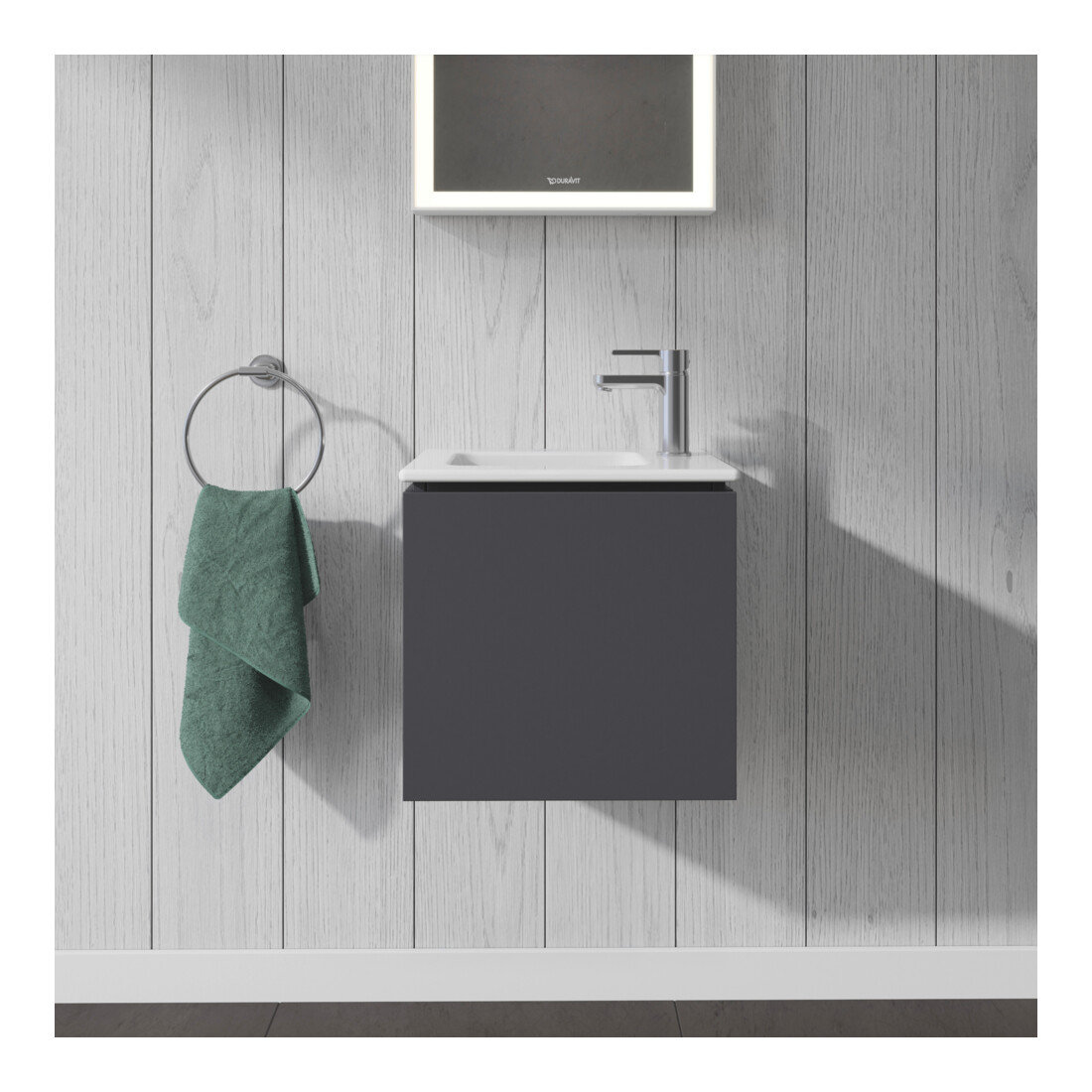 Duravit Meuble sous lavabo L-Cube 42x29,4x40 cm, suspendu, porte droite, graphite mat