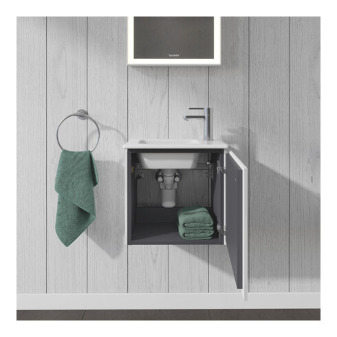 Duravit Meuble sous lavabo L-Cube 42x29,4x40 cm, suspendu, porte gauche, blanc brillant