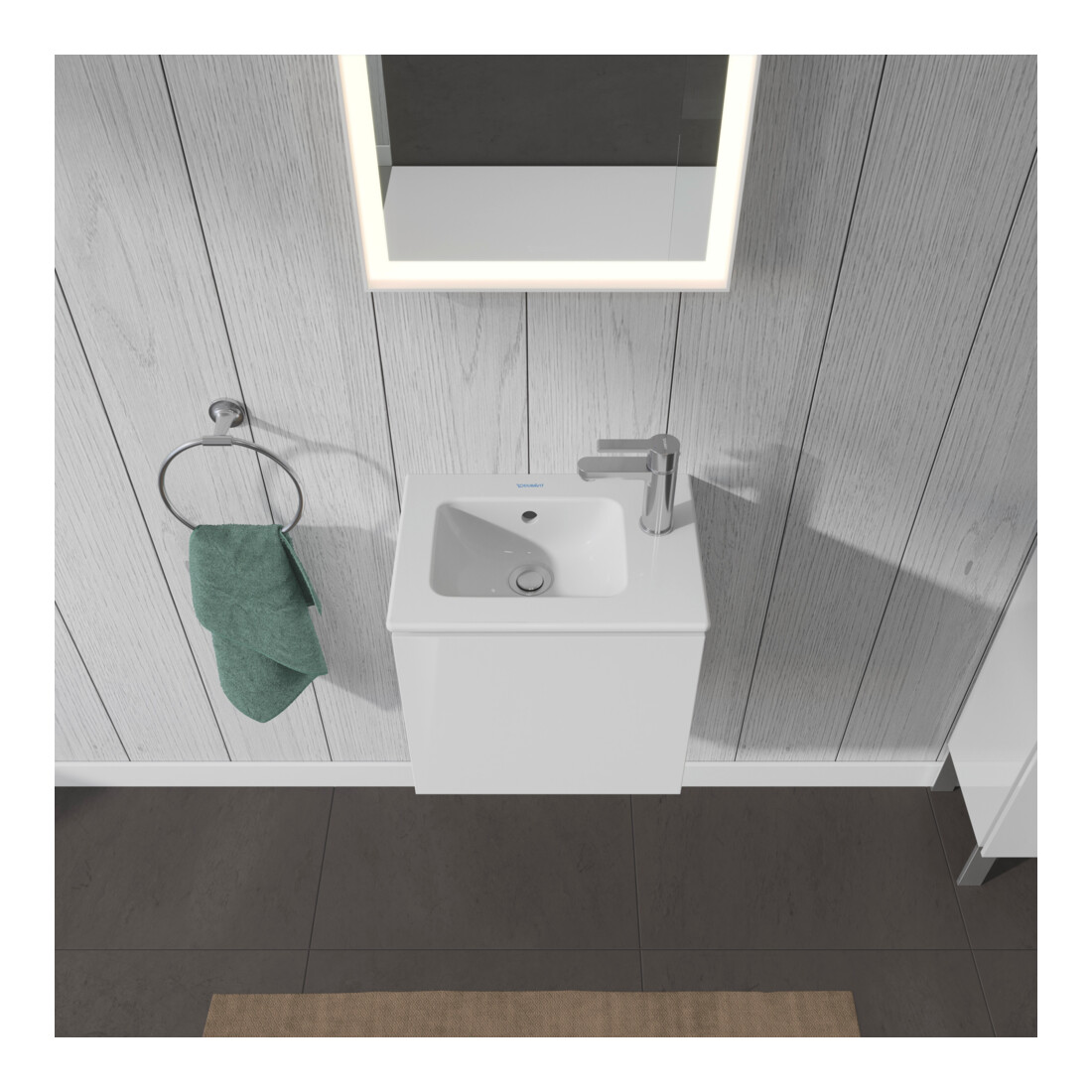 Duravit Meuble sous lavabo L-Cube 42x29,4x40 cm, suspendu, porte gauche, blanc brillant